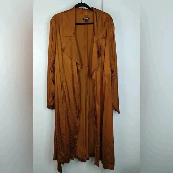 Torrid 
Copper Dotted Jacquard Self Tie Trench jacket - Picture 5 of 15